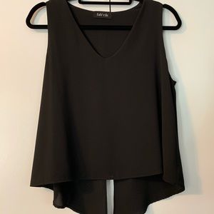 ♦️ Fab’rik sleeveless black top with split ba…